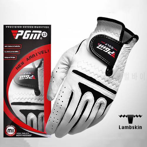 New Golf Gloves Men Glove Sports PGM Authentic Breathable Leather Sheepskin Left Hand Right Hand Anti-skid Beginner Practice