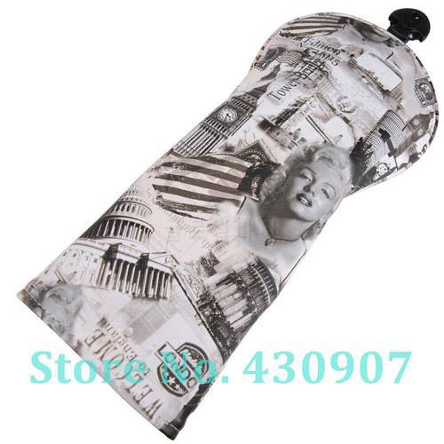 1pc Golf Fairway Wood Head Cover Soft Polyester Leather with USA Style Monroe Pattern Fairway Wood Headcover With Tag No 3 5 7 x