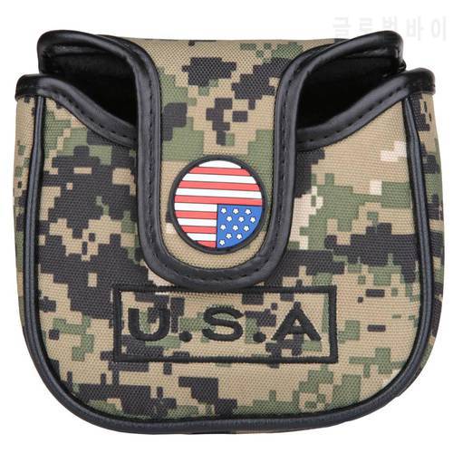 1pc Magnetic Closure Golf Club Putter Head Cover Camouflage Style with USA Flag Embroidery Square Mallet Putter Cover