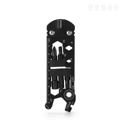 Bicycle Multifunction Tools Set Adjustable Wrench Keychain Black Screwdriver Mini Tool Mountain Road Bike Accessories RR7283