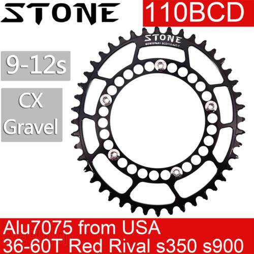 Stone Oval Chainring 110 BCD red rival s350 s900 s100 36T to 60T Tooth Road Bike Chainwheel 110BCD for sram force gravel quarq