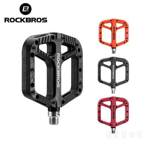 ROCKBROS Nylon Bearings Bike Flat Pedals Ultralight Road BMX Mountain Bicycle Pedal Multi-Colors Cycling Accessories Bike Parts