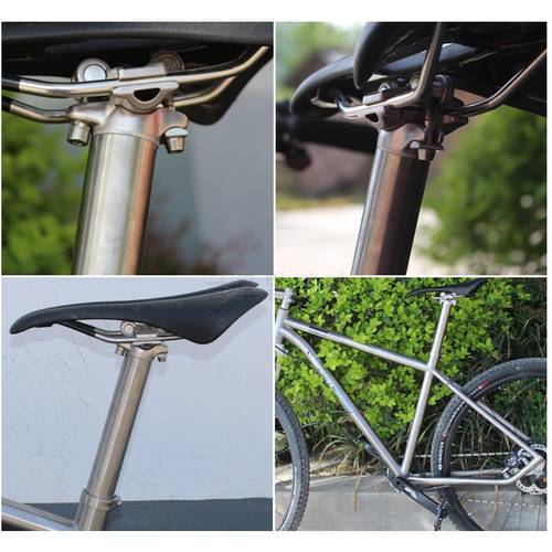 Titanium alloy Bike seatpost for MTB/Road bicycle seat post 27.2/30.9/31.6*350mm seat tube Aluminum head