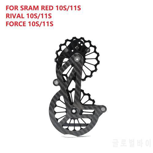 17T Bicycle Carbon Fiber Ceramic Bearing Jockey Pulley Wheel Set Rear Derailleurs Guide Wheel For SRAM RED RIVAL FORCE
