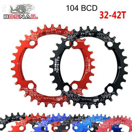 Snail Chainring 104BCD Narrow Wide Single Speed Mountain Road Bike Oval Chain Ring Bicycle Chainwheel 32 34 36 38 40 42T