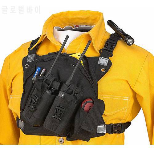 ABBREE Shoulder Bags Hands Chest Harness Bag Holster for Baofeng UV-5R TYT WOUXUN Motorola Yaesu Walkie Talkie (Rescue Essentia