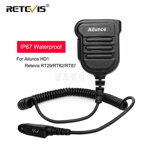 New Upgraded IP67 Waterproof PTT Speaker Microphone For Ailunce HD1 Retevis RT29/RT82/RT83/RT648/RT647 Walkie Talkie J9131G