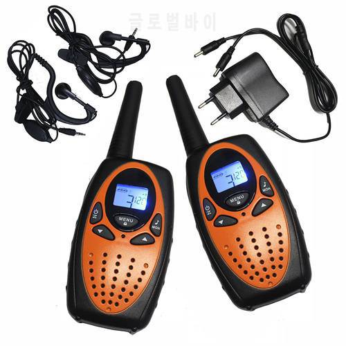 2PCS TS628 1w long range Portable PMR446 Handheld Walkie Talkies 2 Way mobile Radios Transceiver orange w/ charger earphones