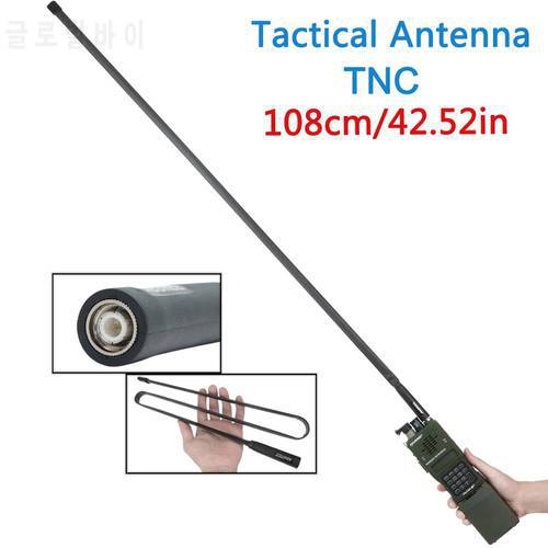 108CM/42.5Inch ABBREE TNC VHF UHF Dual Band Foldable Tactical Antenna For Kenwood TK-378 Harris AN/PRC-152 148 Walkie Talkie