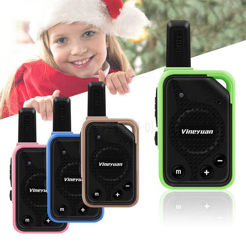 2PCS NEW Vineyuan Super Mini Walkie Talkie Kids Gifts Toys Two Way Radio 16 Channels CB Communicator Scanner With Earpiece