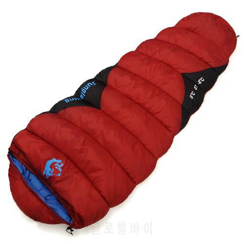 Jungle King Outdoor 1500g sleeping bag mummy spring and summer thick portable -20 warm camping padding cotton sleeping bag