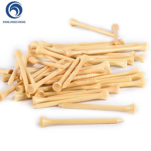 100Pcs Hard Wood Golf Tees for Golf Swing Practice Accessories Unbreakable Wooden Tee Golf Ball Training 42 54 70 83 mm White