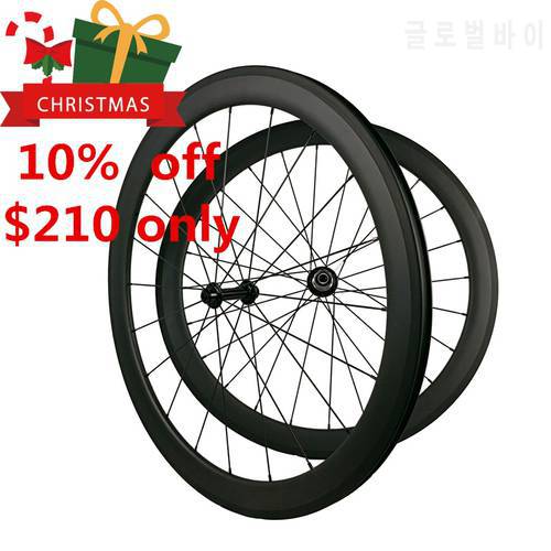 700C carbon road wheelset 38mm depth carbon road wheels carbon bicycle wheel clincher U shape 25mm width U shape