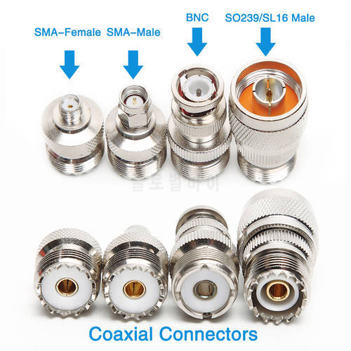 Connector Adapter Mobile Radio Antenna SO239/PL259/UHF Male Coaxial Connector to Walkie Talkie SMA-Female/SMA-Male/BNC/SL16