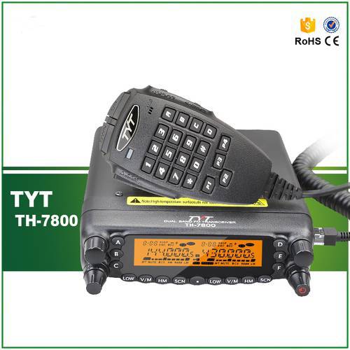 Original TYT Authorized TH-7800 Dual Band VHF UHF Car Truck Mobile Radio Transceiver with Programming Cable and Software
