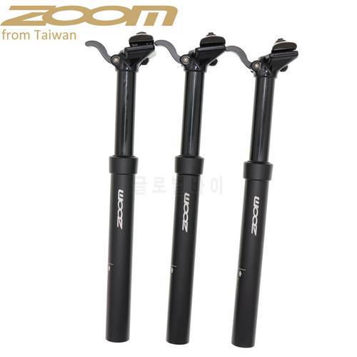 Zoom Dropper Seatpost Manual Control Lever Height Adjustable Seat Post Hydraulic Bicycle 100mm Travel 375mm 30.9 31.6 mm MTB