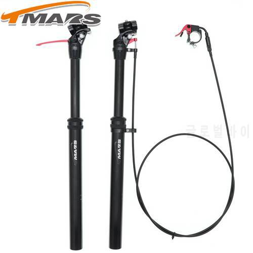 Tmars Dropper Seatpost Adjustable Height 27.2mm Remote Control Manual Hand Mechanical Bike MTB 28.6 30.1 30.4 30.9 31.6 110mm