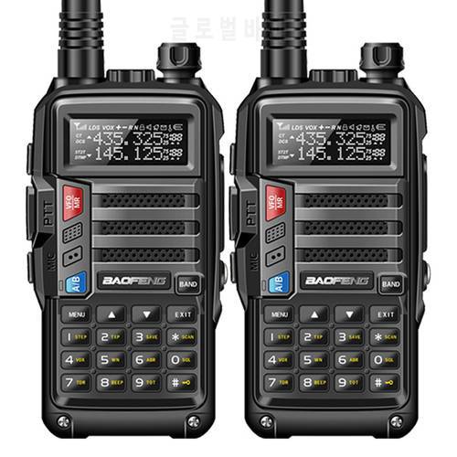 2Pcs BaoFeng UV-S9 8W Powerful Walkie Talkie VHF/UHF136-174Mhz&400-520Mhz Dual Band 10km Long Range Portable Two Way Radio