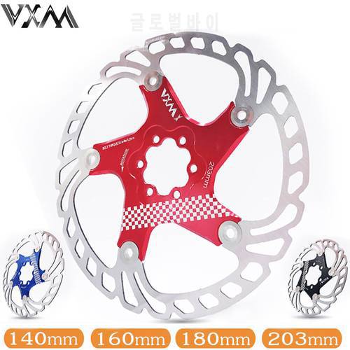 VXM Bicycle Floating brake disc float/ultralight MTB bike brake pads six hole disc rotors 140/160/180/203mm Bicycle parts