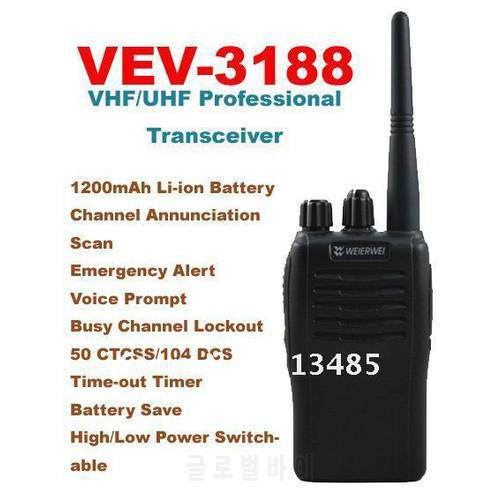 High Quality VHF:136-174MHz/UHF:400-470MHz WEIERWEI VEV-3188 Single Band Portable Two-way Radio
