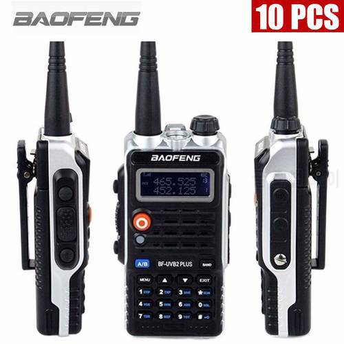 10PCS Baofeng Walkie Talkie BF-UVB2PLUS VHF/UHF Dual Band DCS Ham Two Way Transceiver