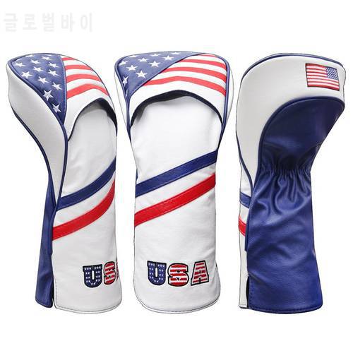 USA Patriot Golf Head Covers Driver 1 3 5 Fairway Woods Headcovers Fits 460cc Drivers PU Style