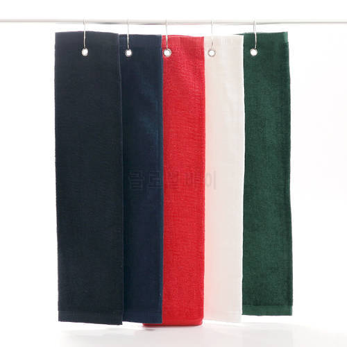 40*60cm Golf Towel with Hook Cotton Golf Cleaning Soft Sport Hand Towel Cleaning Golf Clubs Black White Red Green Blue Ship