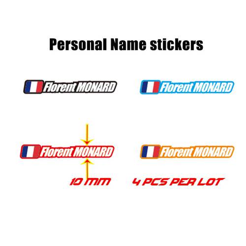Custom Flag and Name Frame Stickers Vinyl Cycling MTB Road Bike Rider ID Helmet Paint Protection Decorative Decals Free Shipping