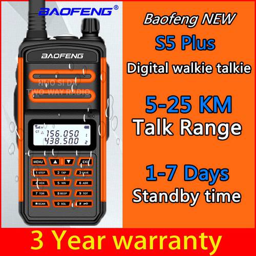 NEW BaoFeng S5 plus Powerful Walkie Talkie CB Radio Transceiver 5-25km Long Range Portable Radio for hunt forest city upgrade 5r