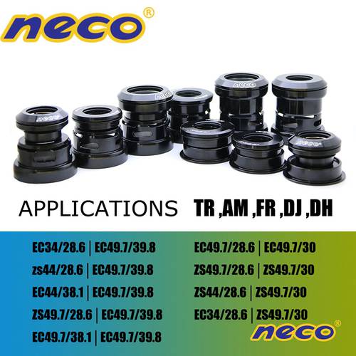 NECO Bearing Headset 44 49 50 49.5 49.7 MM 1.5 for Tapered Straight Fork Downhill Mtb DH DJ AM TR FR Headsets Road Bike Bicycle