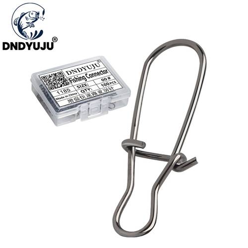 DNDYUJU 100pcs/lot Stainless Steel Fishing Snaps Fastlock Clips Size 00-8 Safety Connector Accessories Tackle for Lures Hooks