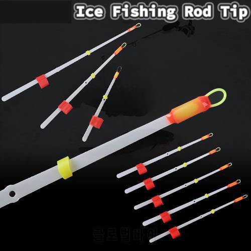 5PCS/Set Winter Ice Fishing Rod Tip Retractable Carbon Fiber Spinning Fishing Pole Lightweight Plastic Ice Fishing Accessory
