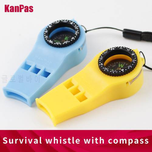 Kanpas Survival Whistle Compass,magnifier/ luminous design for outdoors, diving , trekking ,hunting,rescue,life-saving