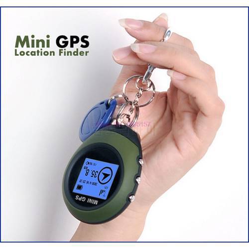 by dhl or fedex 10pcs Keychain Handheld Mini GPS Navigation USB Rechargeable Locator Tracker with Compass For Outdoor
