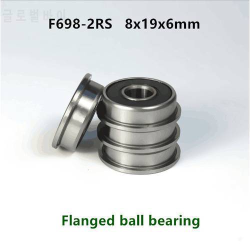 20pcs/100pcs F698-2RS Flanged bearing 8*19*6 miniature flange deep groove ball bearings F698 RS 8x19x6 mm