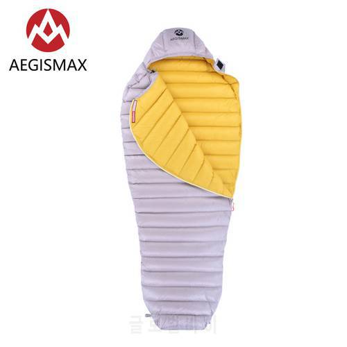 AEGISMAX Leto Gray Outdoor Camping Mummy 700FP Ultra Dry White Goose Down Ultralight Sleeping Bag
