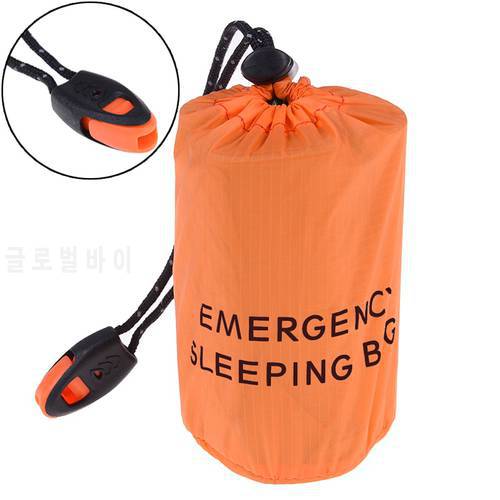 PE Aluminum film sleeping bag Storage bag Portable emergency drawstring bag with whistle Outdoor Emergency Camping Sleeping Bag