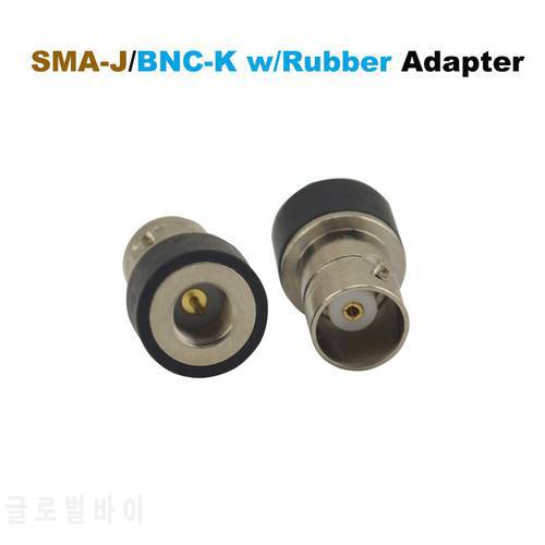 SMA-J (SMA Male)/BNC-K (BNC Female) jack with Black Rubber RF Adapter