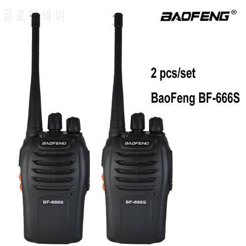 2pcs Baofeng BF-666s Walkie Talkie 16CH Practical Two Way Radio UHF 400-470MHZ Portable Ham Radio 5W Flashlight