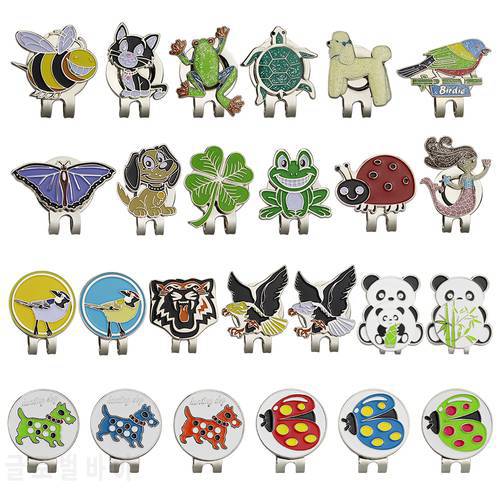 1pcs Golf Ball Maker With Golf Hat Clip Magnetic Alloy Marker Golf Accessories Animal style 24 Kinds For Choic