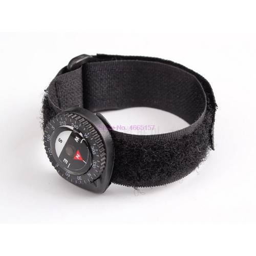 by dhl or fedex 1000pcs hot Compass Outdoor Clip-On Watchband Hiking Gear Compasses GPS Nylon Band Bracelet With Closure