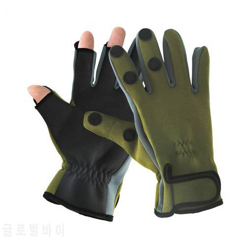 New Sport Leather Keep Warming Fishing Gloves Breathable Anti-Slip Glove Neoprene Fishing Equipment