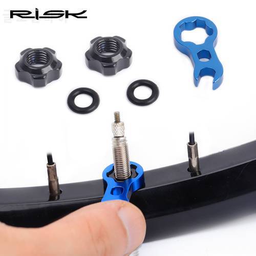 RISK Road Mountain Bike Bicycle Gas Air Nozzle Tire Presta Valve Nut with Installation Wrench RA111