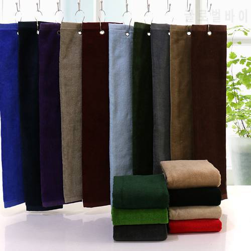 40*60cm Golf Towel With Hook Cotton Soft Sport 5 Colors Cleaning Towel Golf Sport Accessories