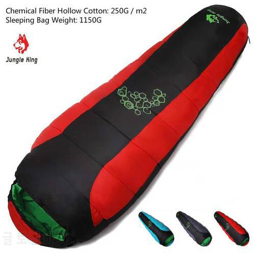 Jungle King CY0901 Spring Summer Filled Four-Hole Cotton Sleeping Bag Outdoor Hiking Camping Mummy Sleeping Bag 3 Colors 1150G