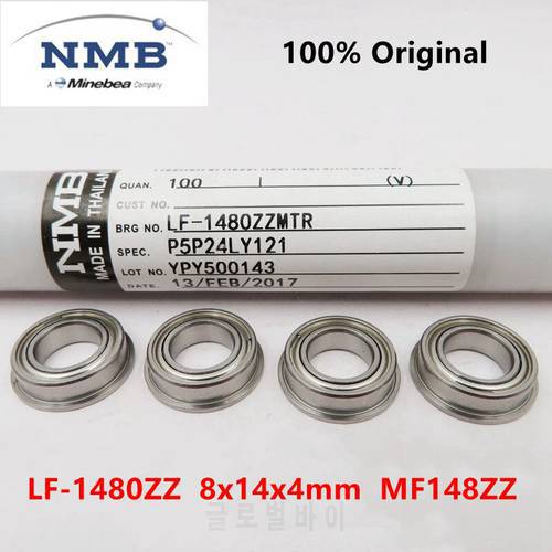 20pcs original NMB Minebea flanged bearing LF-1480ZZ MF148ZZ 8*14*4 mm ABEC-5 miniature flange ball bearings 8mmx14mmx4mm
