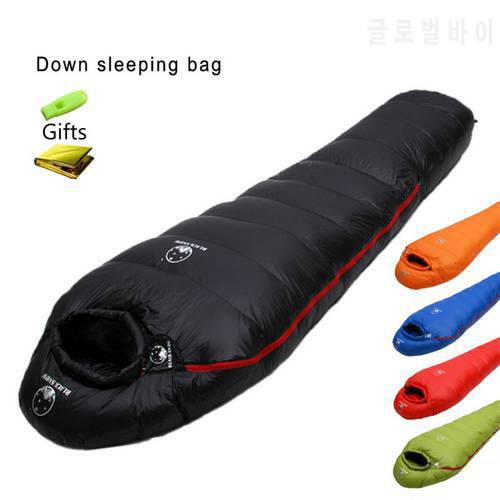 850g 1750g White Goose down filled Adult Mummy style Sleeping bag Fit for Winter Thermal 4 kinds of thickness Camping Travel
