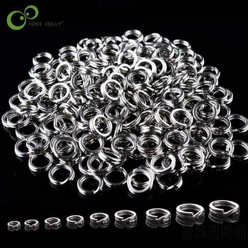 500pcs Stainless Steel Split Ring Diameter from 4mm to 8mm Heavy Duty Fishing Double Ring Connector Fishing Accessories GYH