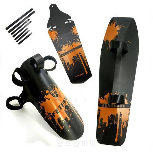 FETESNICE Cycling MTB Mountain Bike Road Bicycle Front Rear Mudguard Fender And Front Clip-on Bicycle Down Tube Fender Set