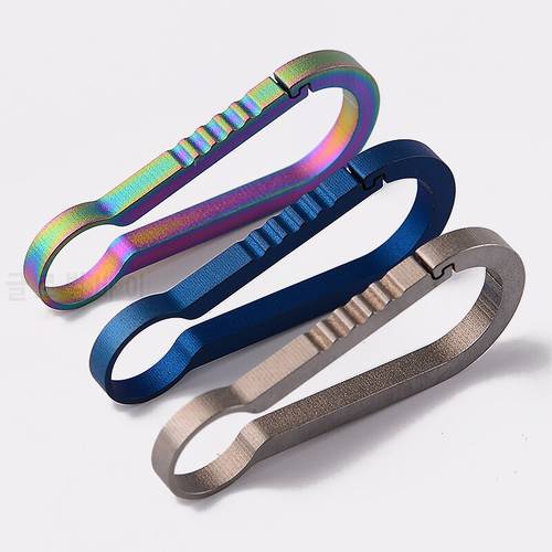 Titanium Alloy TC4 Spring Anti-lost Keyring Outdoor Backpack Hanging Buckle Keychain FW213